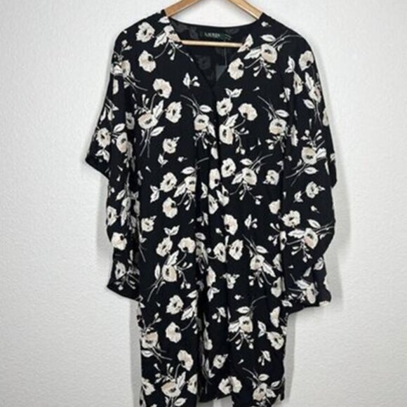Lauren Ralph Lauren Women’s Braedyn Floral Kimono Sleeve Day Dress Small - Picture 2 of 4